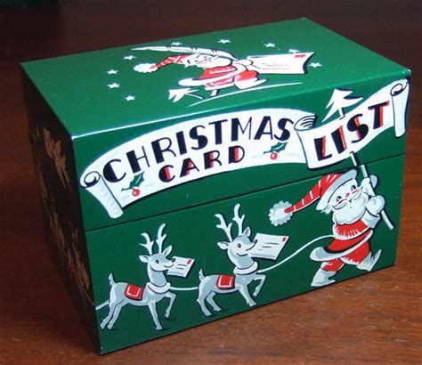 stylecraft metal recipe box|Vintage STYLECRAFT Metal Christmas Card List File Recipe .